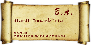Blandl Annamária névjegykártya