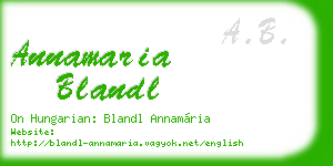 annamaria blandl business card