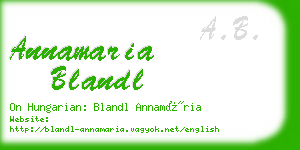 annamaria blandl business card